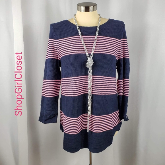 🆕️ Talbots 3/4 Sleeve Sweater - Pink & Black